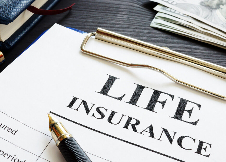 Life Insurance policy document or application form used to establish a financial safety net for your beneficiaries